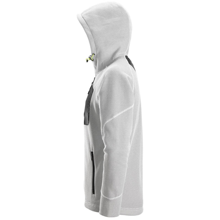 Snickers 8041 FlexiWork Fleece Hoodie White Black left #colour_white-black