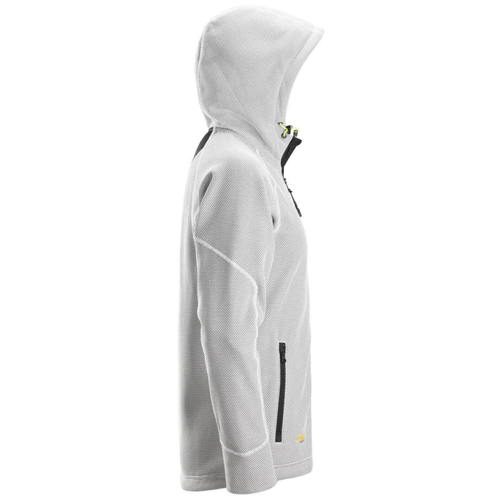 Snickers 8041 FlexiWork Fleece Hoodie White Black right #colour_white-black