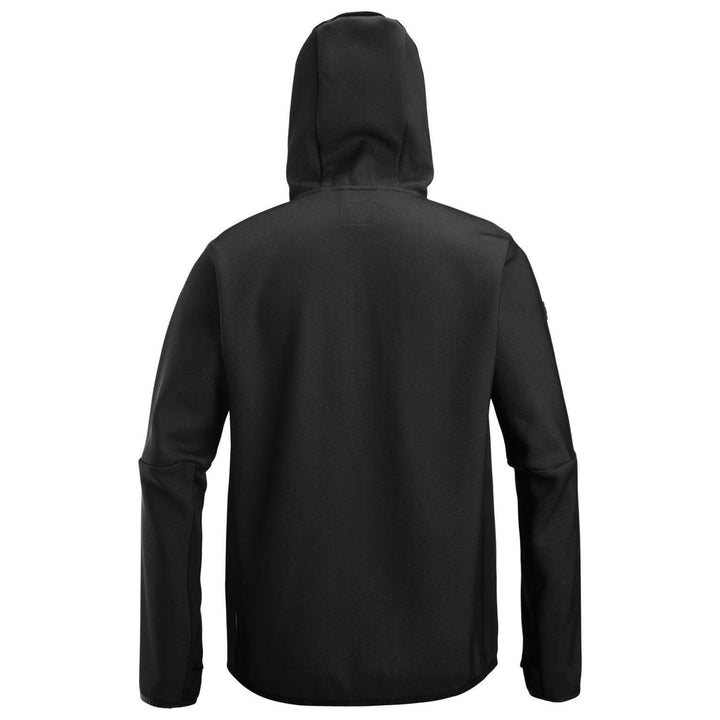 Snickers 8044 FlexiWork Full Zip Midlayer Hoodie Black Black back #colour_black-black