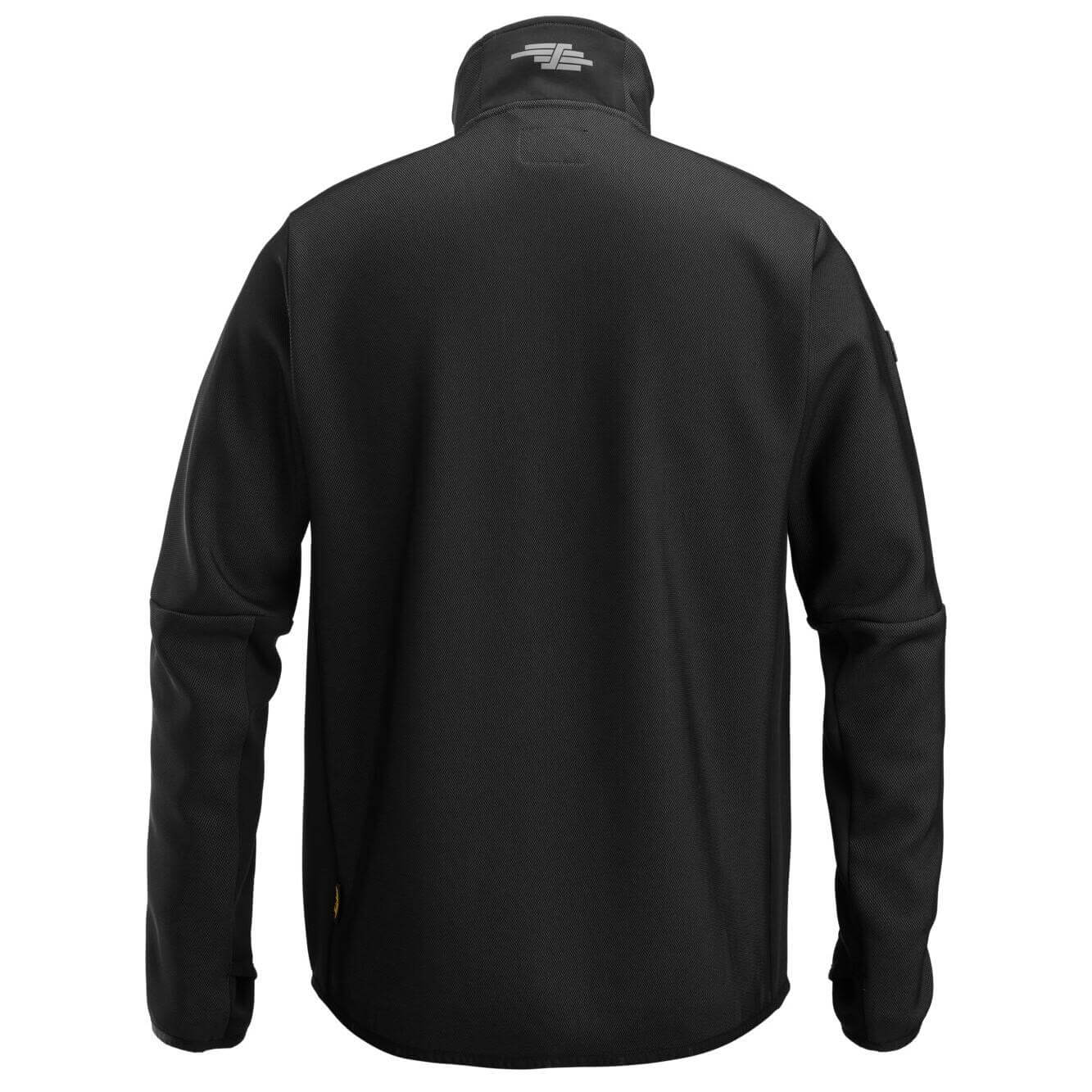 Snickers 8045 FlexiWork Full Zip Midlayer Jacket Black Black back #colour_black-black