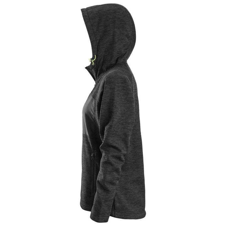 Snickers 8047 FlexiWork Womens Fleece Hoodie Black Black left #colour_black-black