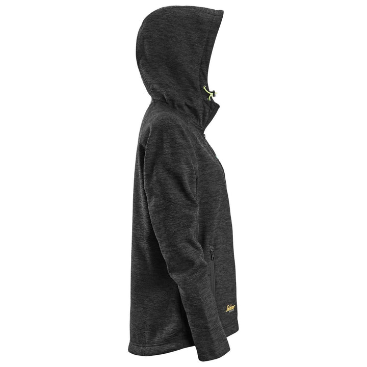 Snickers 8047 FlexiWork Womens Fleece Hoodie Black Black right #colour_black-black