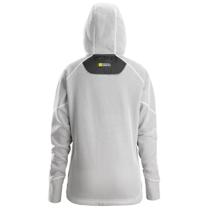 Snickers 8047 FlexiWork Womens Fleece Hoodie White Black back #colour_white-black