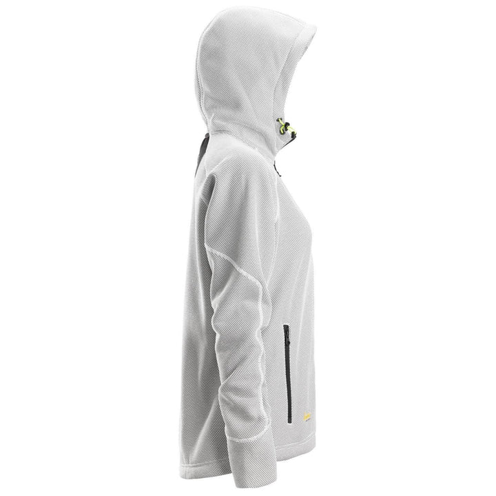 Snickers 8047 FlexiWork Womens Fleece Hoodie White Black right #colour_white-black