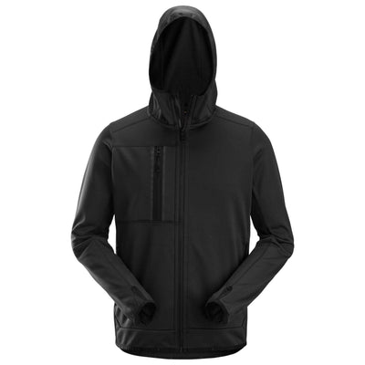 Snickers 8058 AllroundWork Full Zip Fleece Hoodie Black Main #colour_black