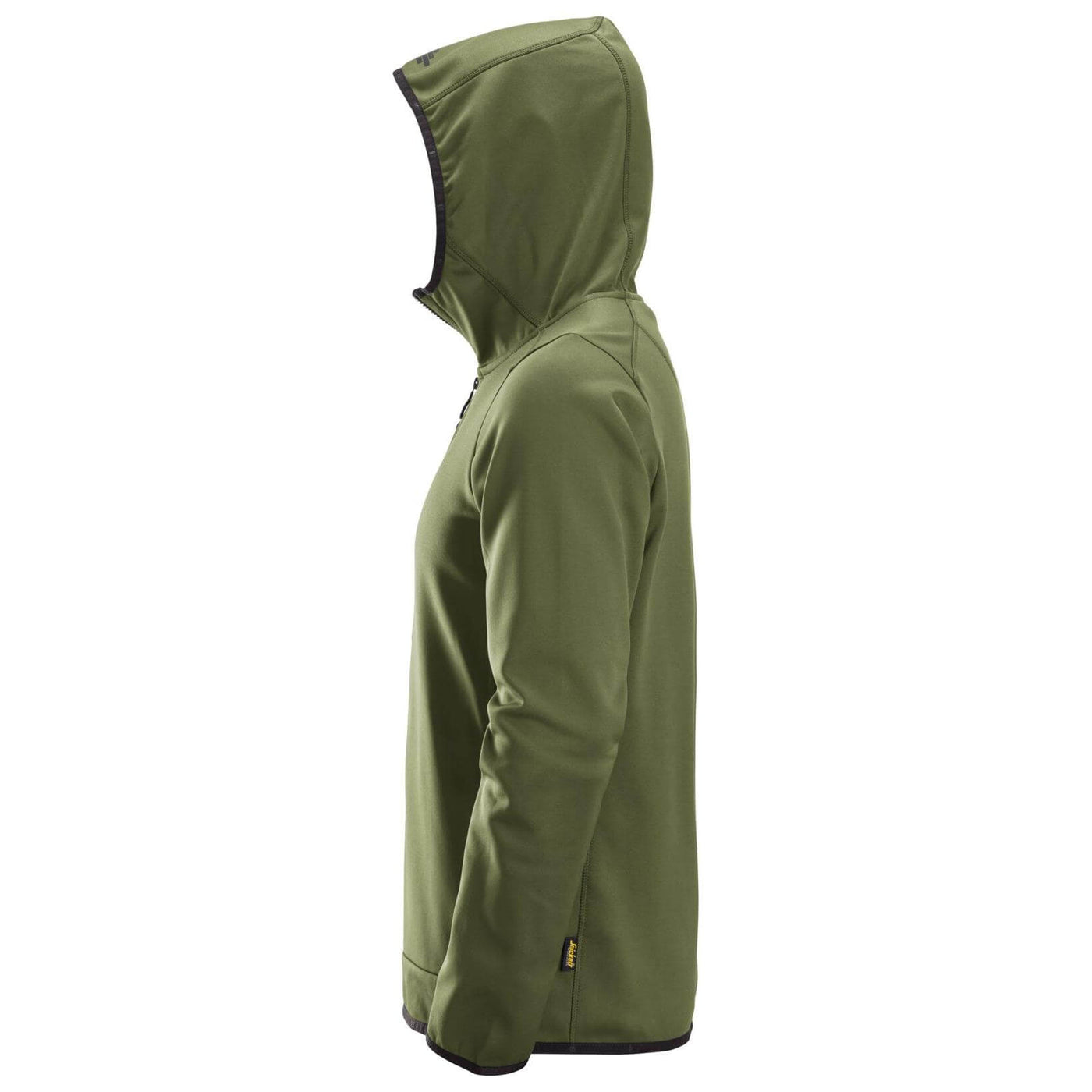 Snickers 8058 AllroundWork Full Zip Fleece Hoodie Khaki Green left #colour_khaki-green