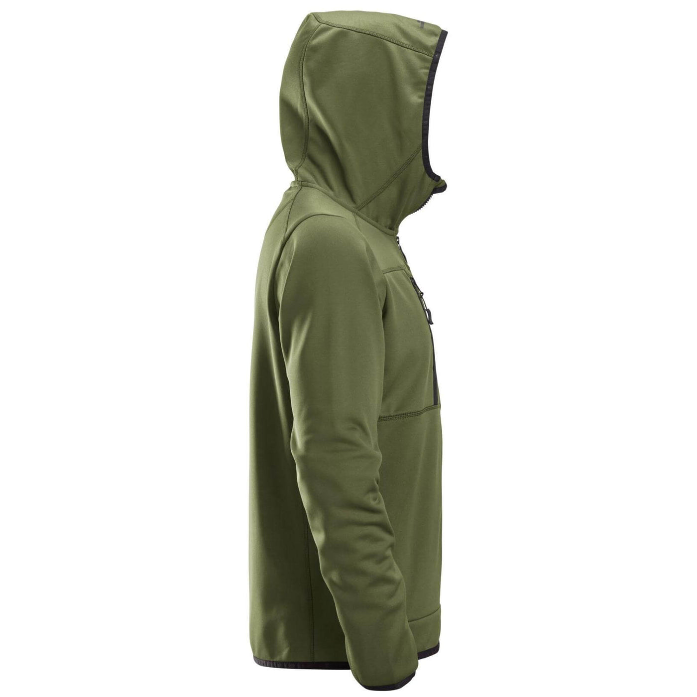 Snickers 8058 AllroundWork Full Zip Fleece Hoodie Khaki Green right #colour_khaki-green