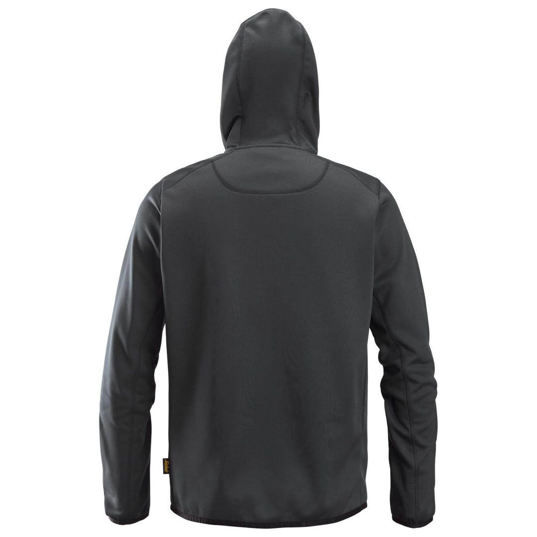 Snickers 8058 AllroundWork Full Zip Fleece Hoodie Steel Grey back #colour_steel-grey