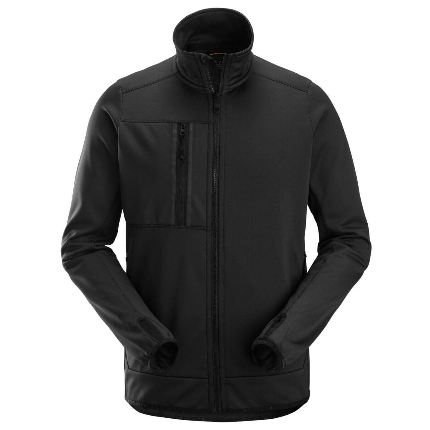 Snickers 8059 AllroundWork Full Zip Fleece Jacket Black Main #colour_black