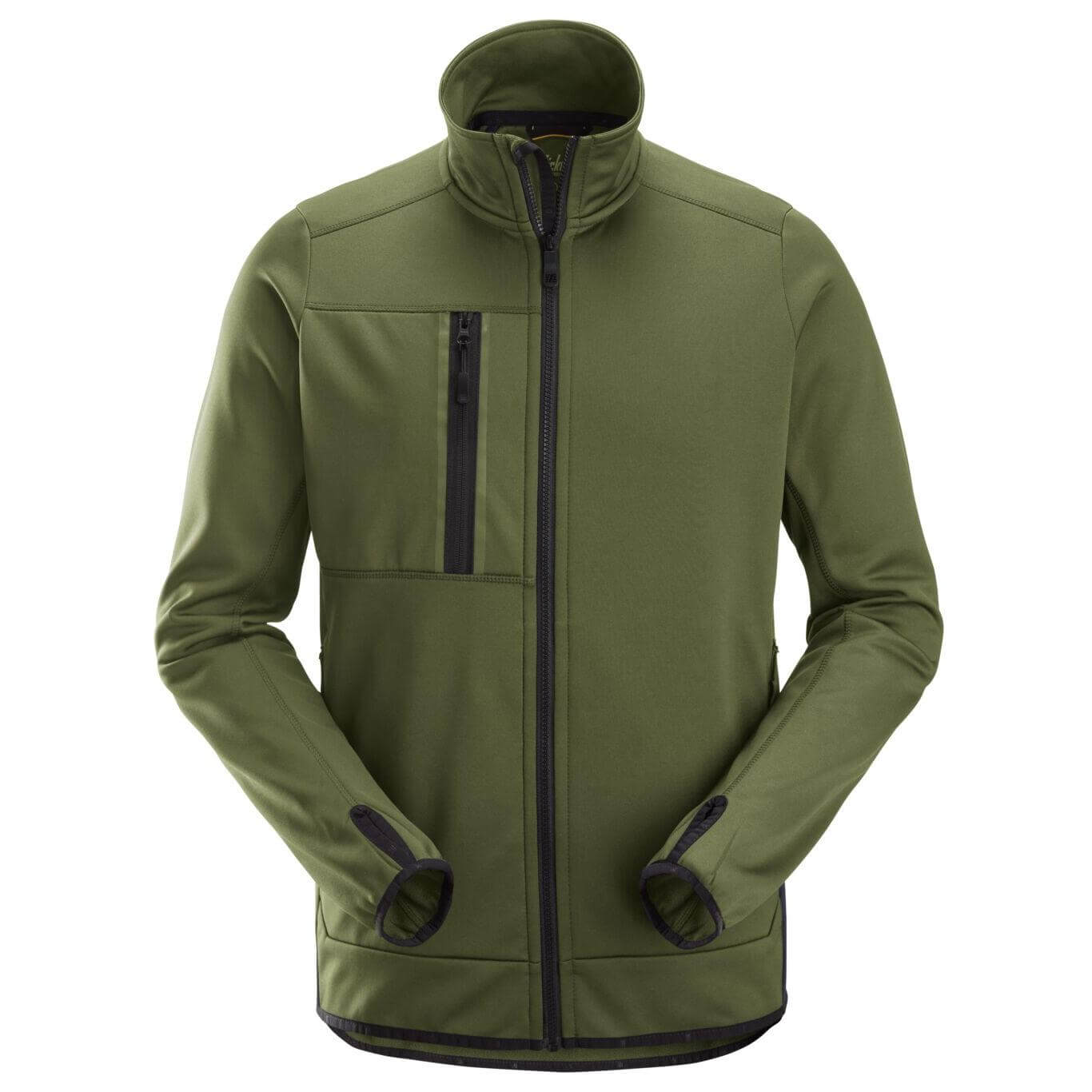 Snickers 8059 AllroundWork Full Zip Fleece Jacket Khaki Green Main #colour_khaki-green