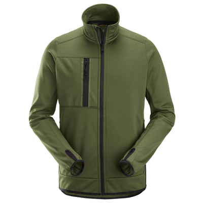 Snickers 8059 AllroundWork Full Zip Fleece Jacket Khaki Green Main #colour_khaki-green