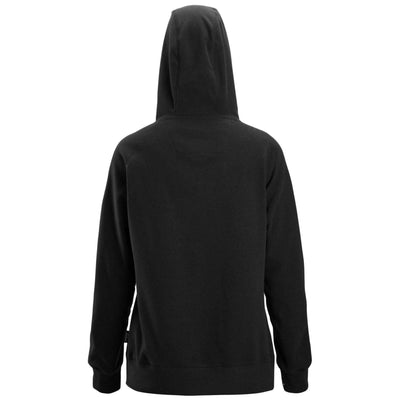 Snickers 8070 AllroundWork Womens Polartec Terry Hoodie Black back #colour_black