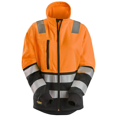 Snickers 8073 Womens Hi Vis Jacket with Full Zip Class 2 Hi Vis Orange Black Main #colour_hi-vis-orange-black
