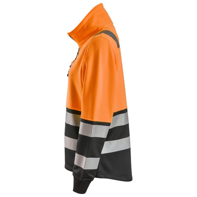 Snickers 8073 Womens Hi Vis Jacket with Full Zip Class 2 Hi Vis Orange Black left #colour_hi-vis-orange-black