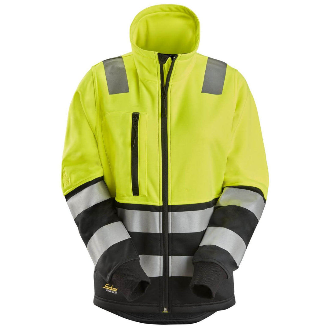 Snickers 8073 Womens Hi Vis Jacket with Full Zip Class 2 Hi Vis Yellow Black Main #colour_hi-vis-yellow-black