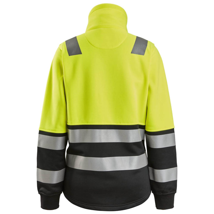 Snickers 8073 Womens Hi Vis Jacket with Full Zip Class 2 Hi Vis Yellow Black back #colour_hi-vis-yellow-black