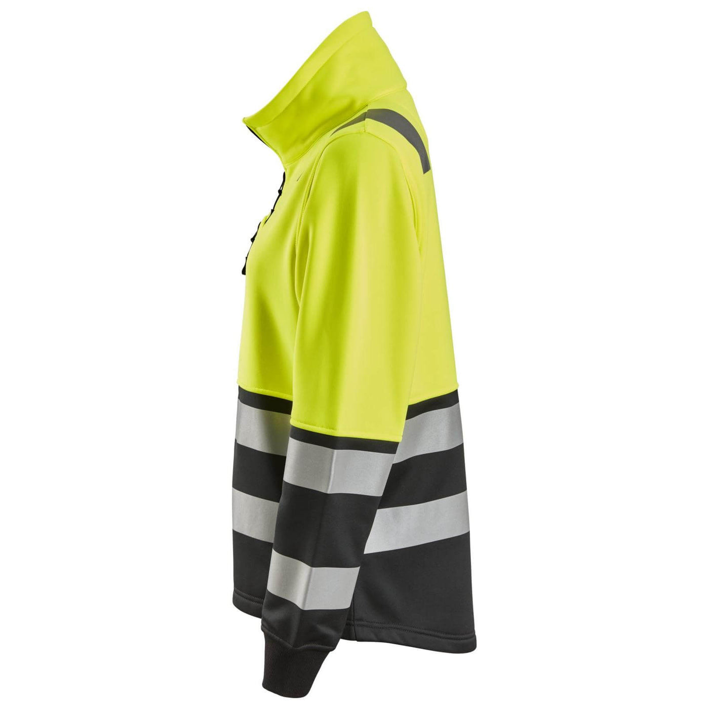 Snickers 8073 Womens Hi Vis Jacket with Full Zip Class 2 Hi Vis Yellow Black left #colour_hi-vis-yellow-black
