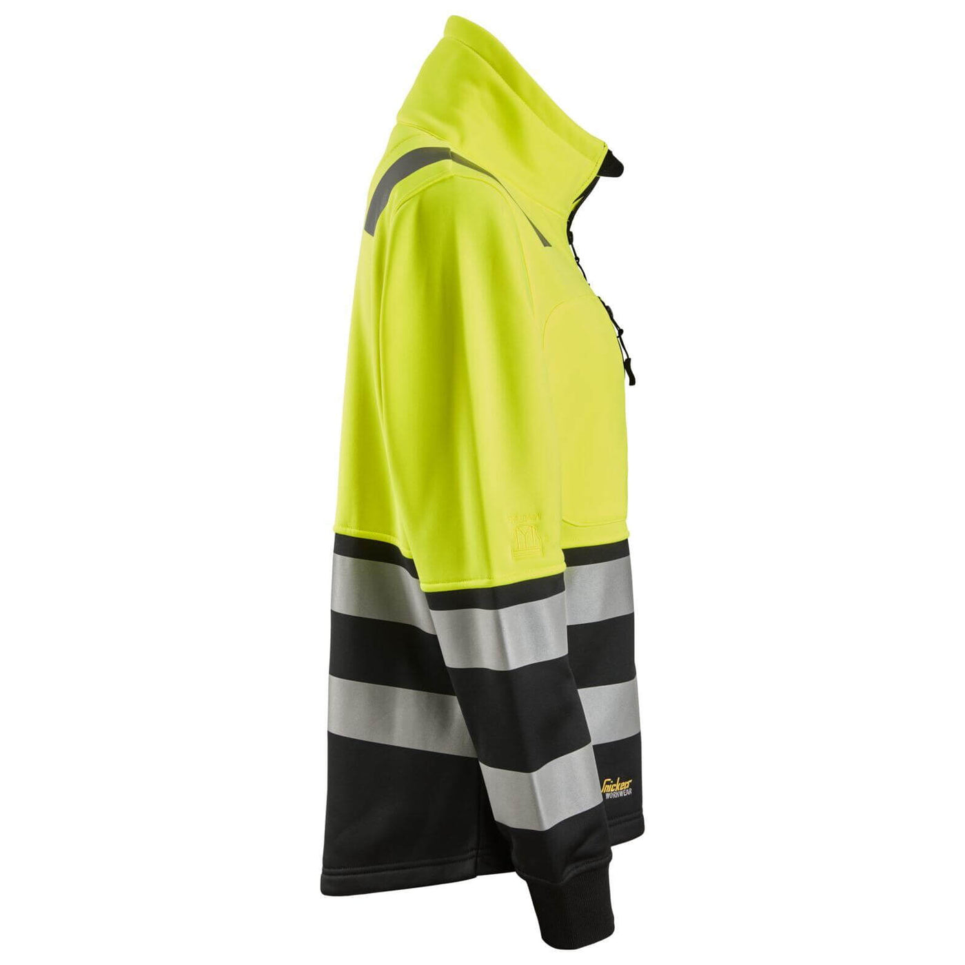 Snickers 8073 Womens Hi Vis Jacket with Full Zip Class 2 Hi Vis Yellow Black right #colour_hi-vis-yellow-black