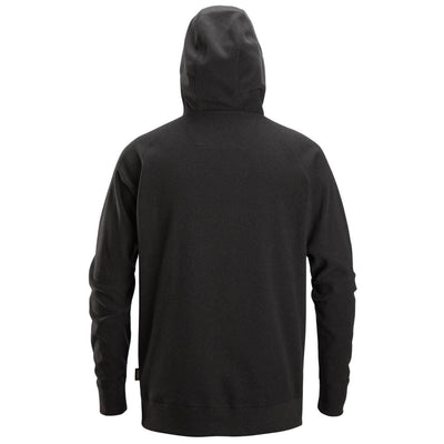 Snickers 8075 AllroundWork PolartecTerry Hoodie Black back #colour_black