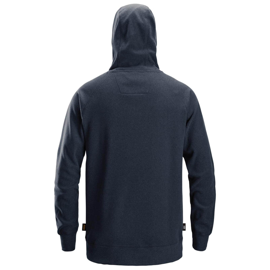 Snickers 8075 AllroundWork PolartecTerry Hoodie Dark Navy Melange back #colour_dark-navy-melange