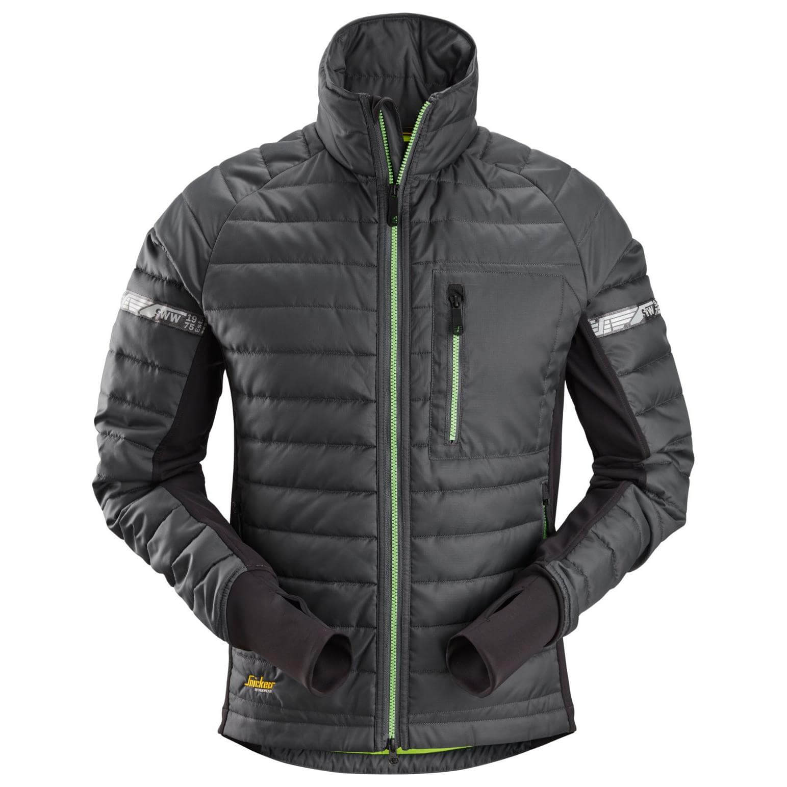 Snickers 8101 AllroundWork 37.5 Moisture Wicking Insulator Jacket Steel Grey Black Main #colour_steel-grey-black