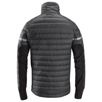 Snickers 8101 AllroundWork 37.5 Moisture Wicking Insulator Jacket Steel Grey Black back #colour_steel-grey-black