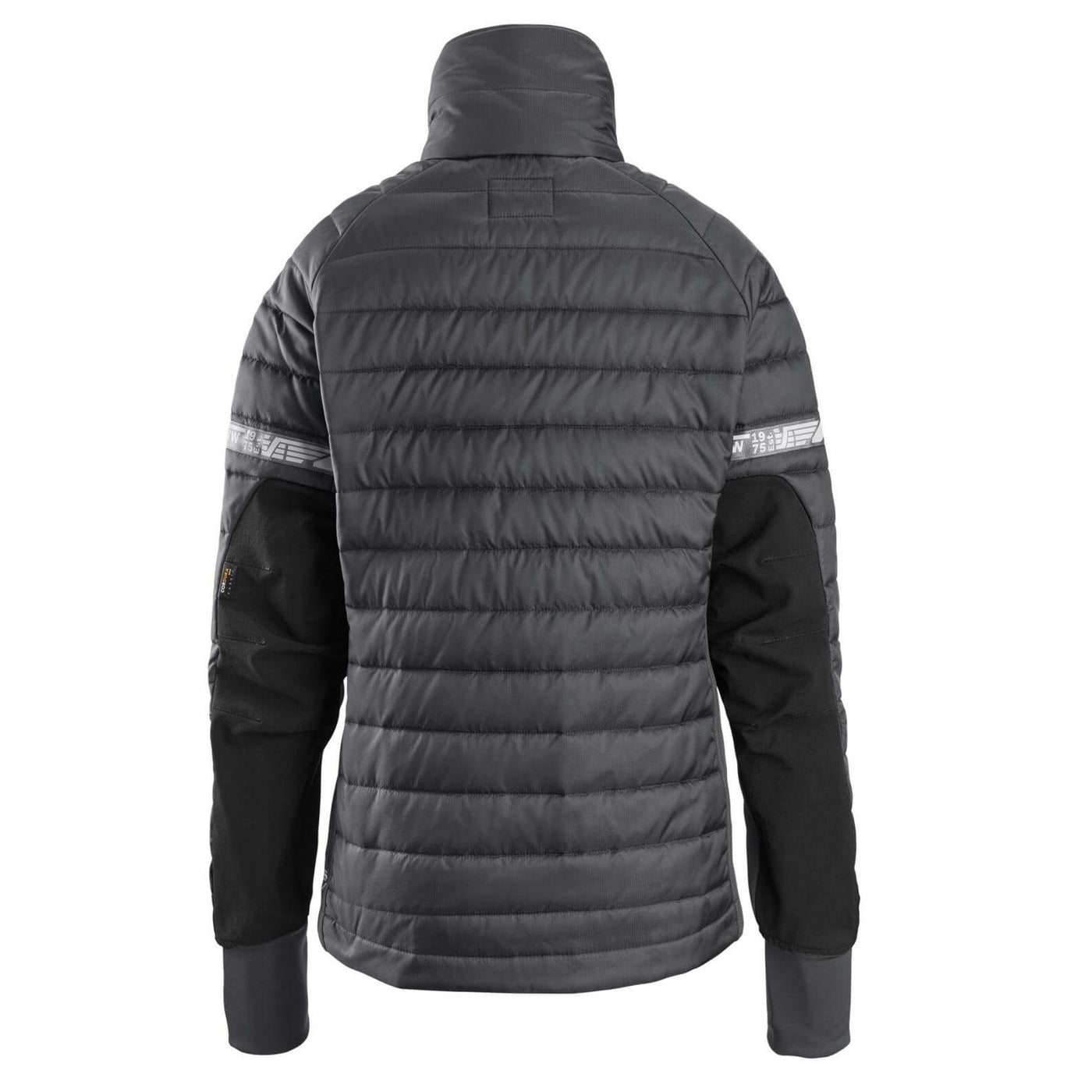 Snickers 8107 AllroundWork Womens 37.5 Moisture Wicking Insulator Jacket Steel Grey Black back #colour_steel-grey-black