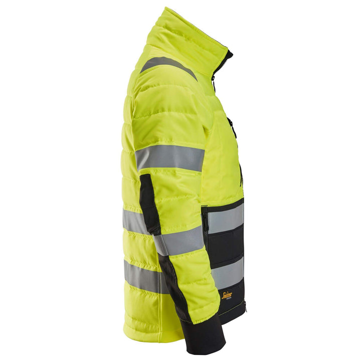 Snickers 8134 Hi Vis Durable Light Padded Jacket Class 2 Hi Vis Yellow Black right #colour_hi-vis-yellow-black