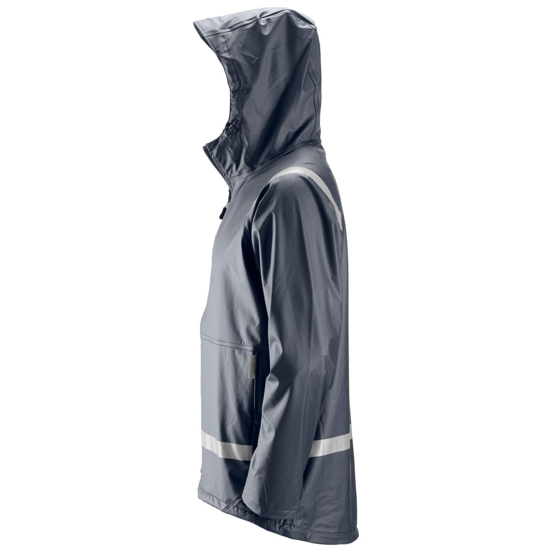 Snickers 8200 Waterproof Rain Jacket PU Navy left #colour_navy