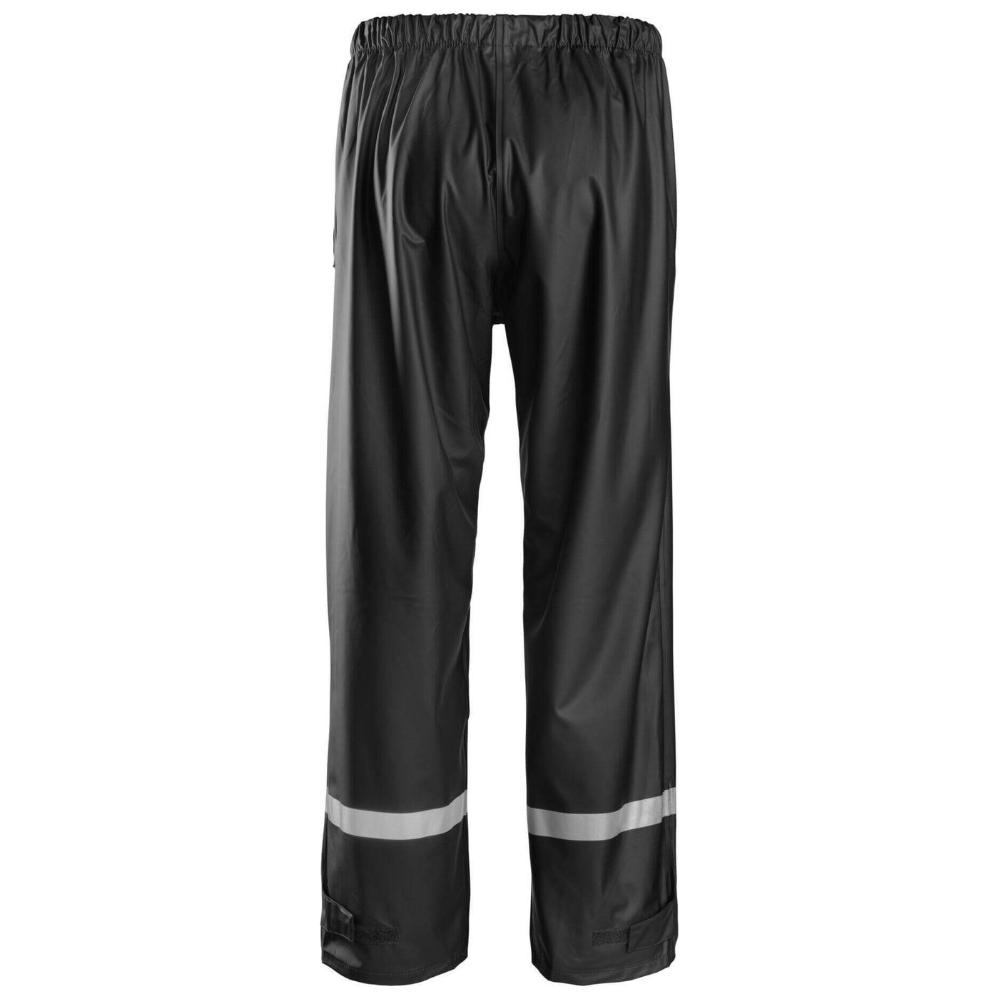 Snickers 8201 Waterproof Rain Trousers PU Black back #colour_black