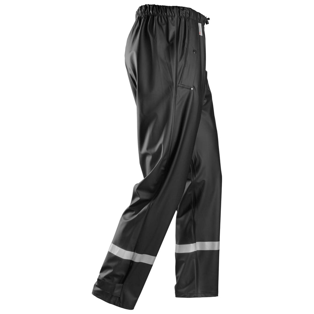 Snickers 8201 Waterproof Rain Trousers PU Black right #colour_black