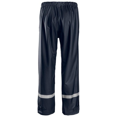 Snickers 8201 Waterproof Rain Trousers PU Navy back #colour_navy