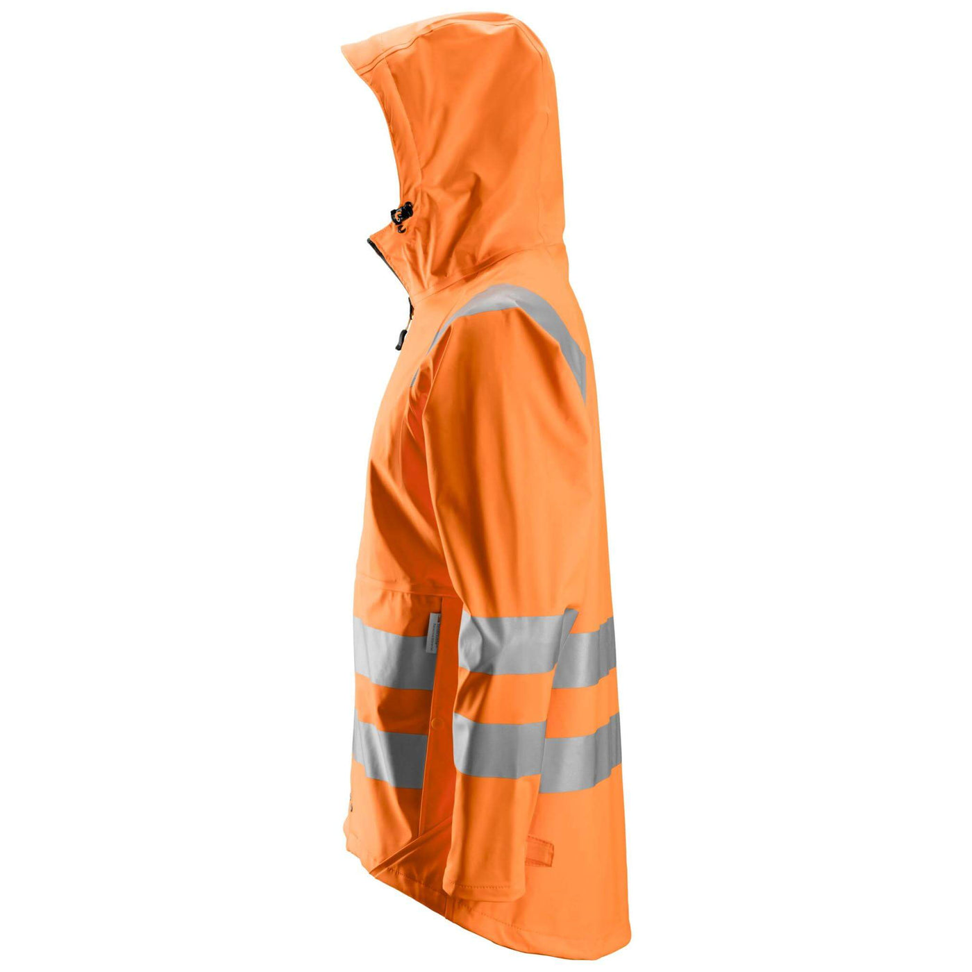 Snickers 8233 Hi Vis Waterproof PU Rain Jacket Class 3 Hi Vis Orange left #colour_hi-vis-orange