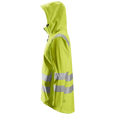 Snickers 8233 Hi Vis Waterproof PU Rain Jacket Class 3 Hi Vis Yellow left #colour_hi-vis-yellow