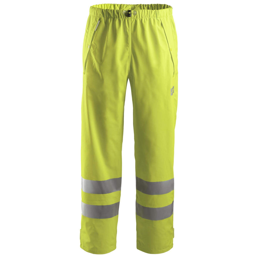 Snickers 8243 Hi Vis Waterproof PU Rain Trousers Class 2 Hi Vis Yellow Main #colour_hi-vis-yellow