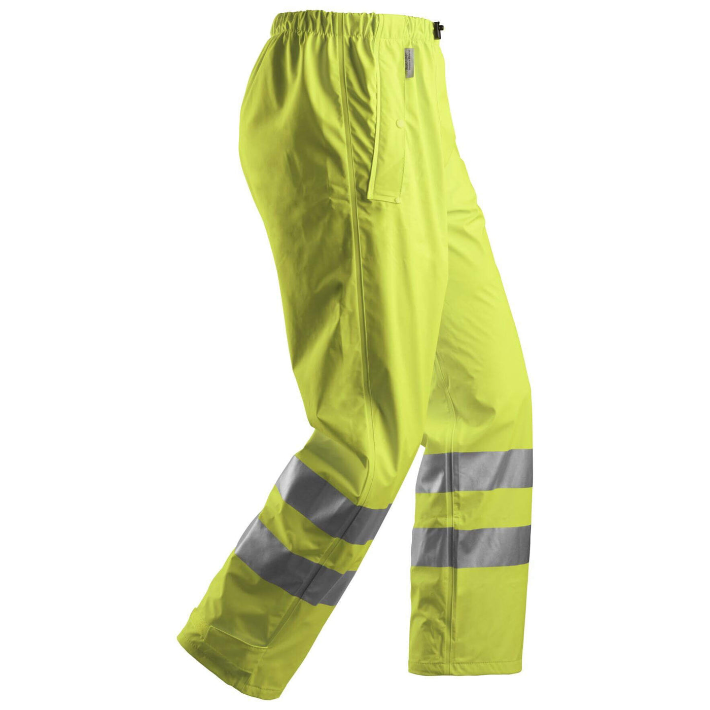 Snickers 8243 Hi Vis Waterproof PU Rain Trousers Class 2 Hi Vis Yellow right #colour_hi-vis-yellow