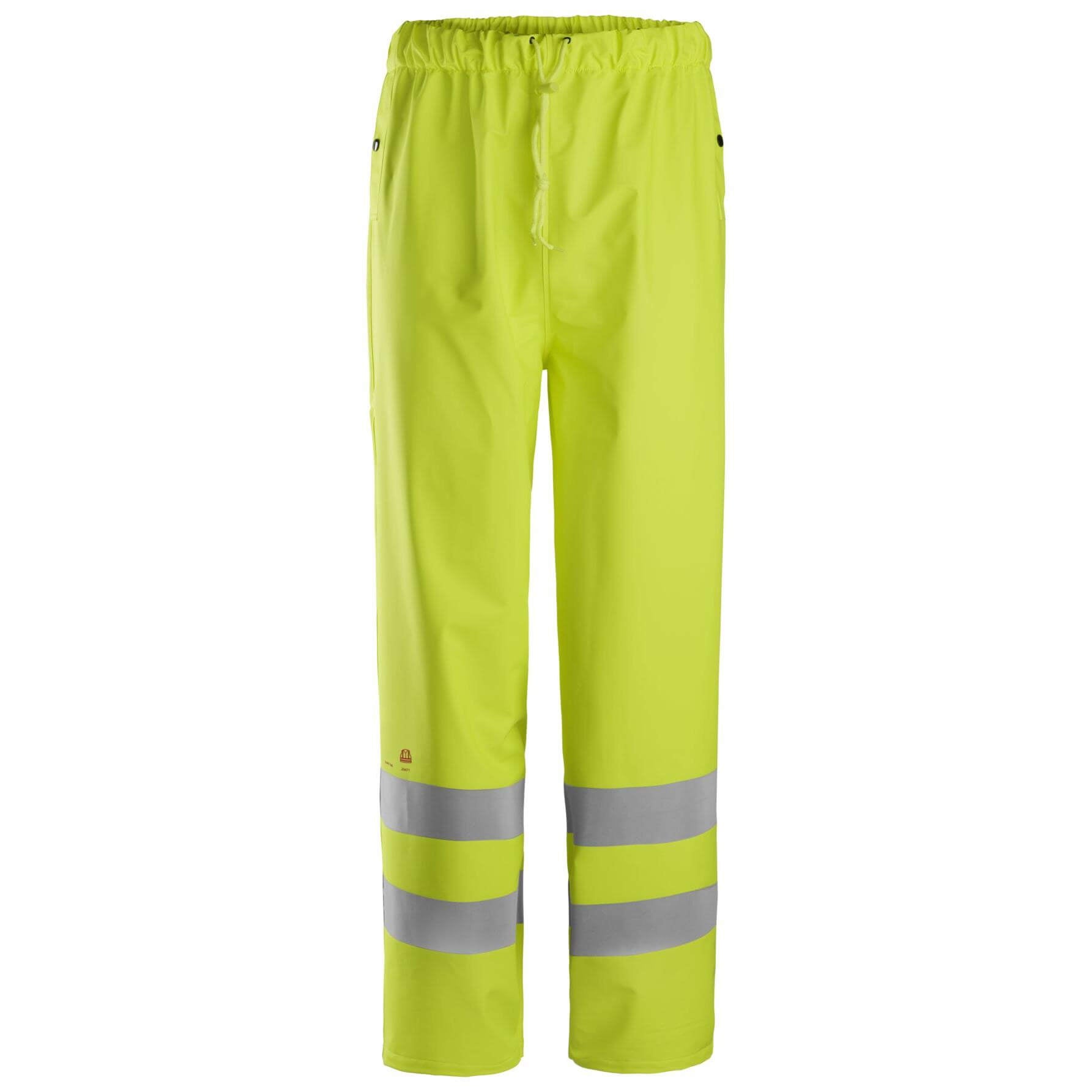 Snickers 8267 ProtecWork FR Hi Vis Waterproof Rain PU Trousers, Class