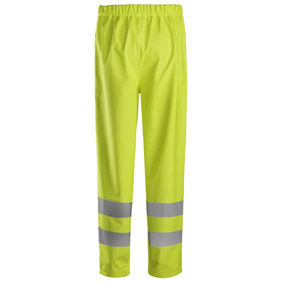 Snickers 8267 ProtecWork FR Hi Vis Waterproof Rain PU Trousers Class 2 Hi Vis Yellow back #colour_hi-vis-yellow