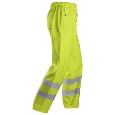 Snickers 8267 ProtecWork FR Hi Vis Waterproof Rain PU Trousers Class 2 Hi Vis Yellow right #colour_hi-vis-yellow