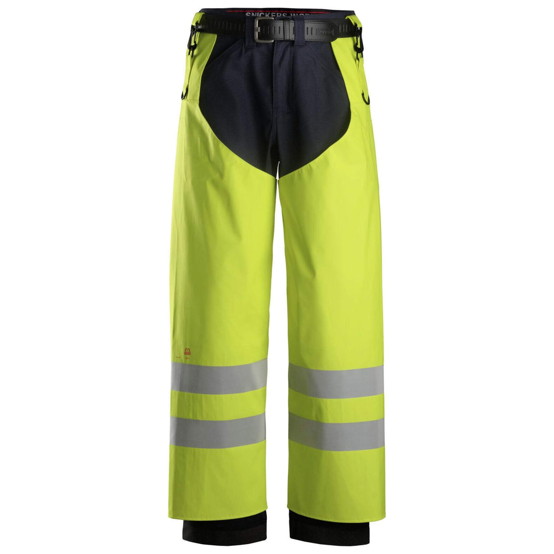 Snickers 8269 ProtecWork Hi Vis Waterproof Rain Chaps PU Class 2 Hi Vis Yellow Main #colour_hi-vis-yellow