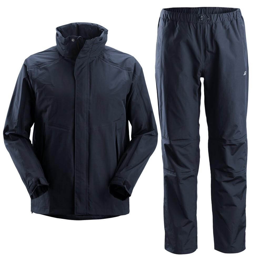 Snickers 8378 Waterproof Jacket and Trousers Rain Set Navy Main #colour_navy