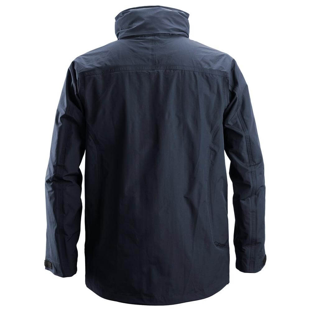 Snickers 8378 Waterproof Jacket and Trousers Rain Set Navy back #colour_navy