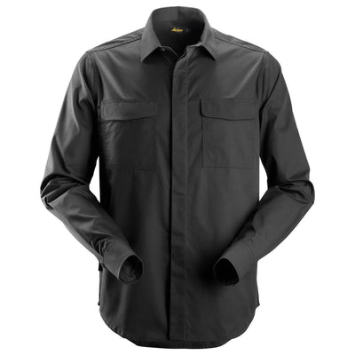 Snickers 8510 Service Long Sleeve Shirt Black Main #colour_black