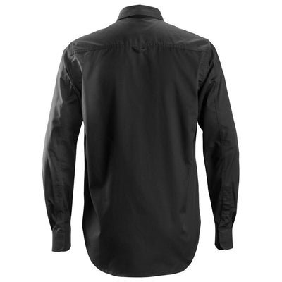 Snickers 8510 Service Long Sleeve Shirt Black back #colour_black