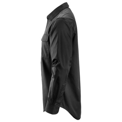 Snickers 8510 Service Long Sleeve Shirt Black left #colour_black