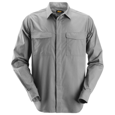 Snickers 8510 Service Long Sleeve Shirt Grey Main #colour_grey