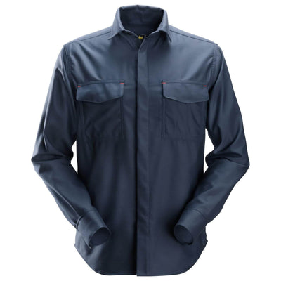 Snickers 8561 ProtecWork Flame reatardant Long Sleeve Shirt Navy Main #colour_navy