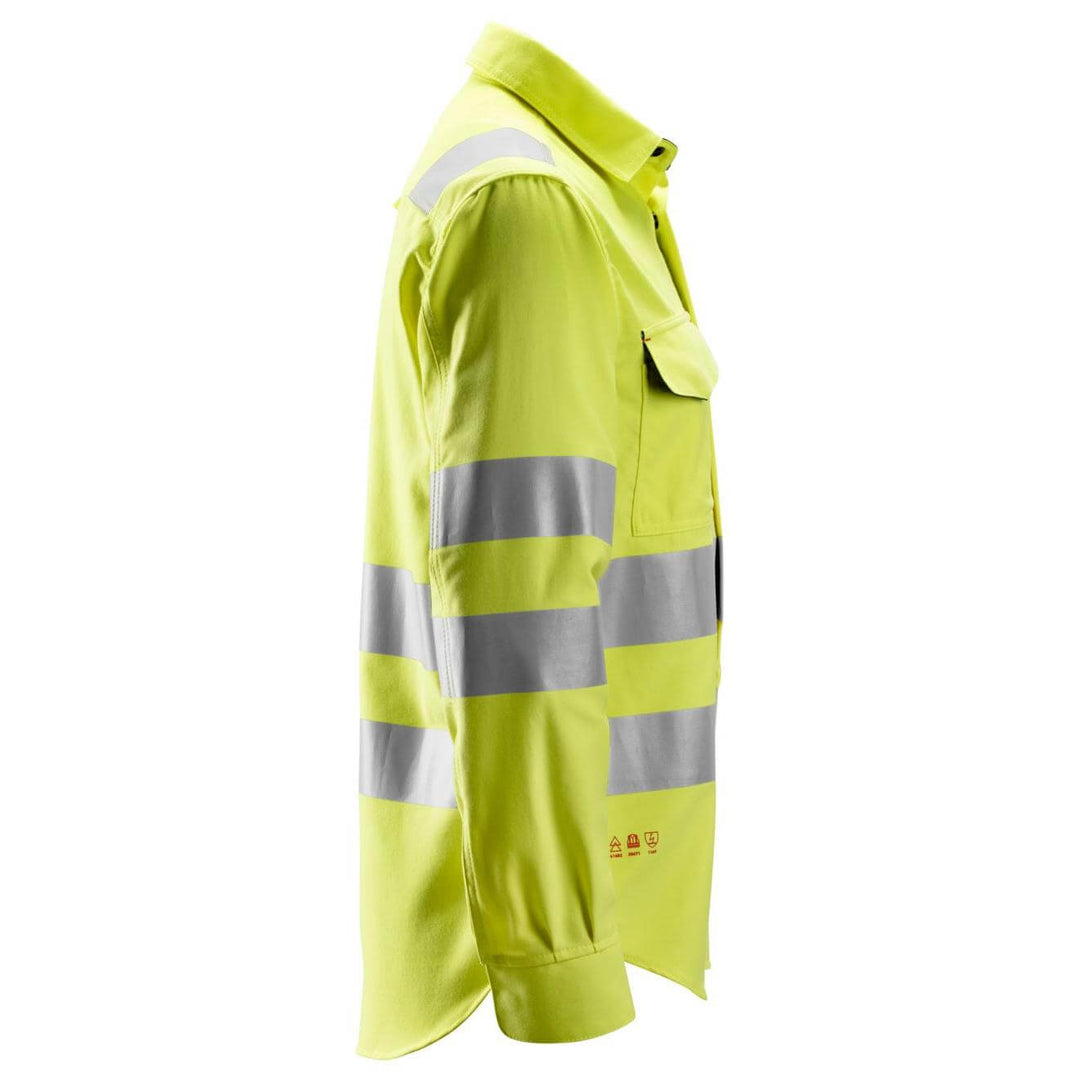 Snickers 8562 ProtecWork Hi Vis Long Sleeve FR Shirt Class 3 Hi Vis Yellow right #colour_hi-vis-yellow