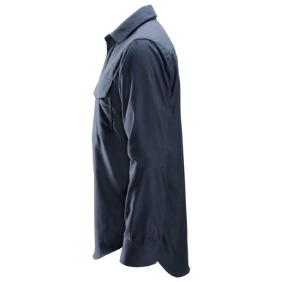 Snickers 8564 ProtecWork FR Long Sleeve Welding Shirt Navy left #colour_navy