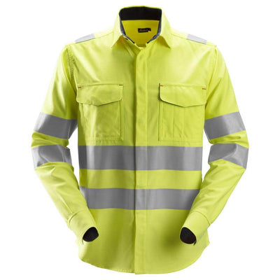 Snickers 8565 ProtecWork FR Hi Vis Long Sleeve Welding Shirt Class 3 Hi Vis Yellow Main #colour_hi-vis-yellow
